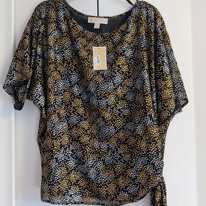 MICHAEL Michael Kors Black and Gold Blouse